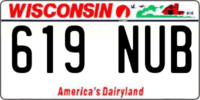 WI license plate 619NUB