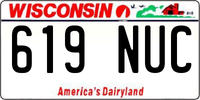 WI license plate 619NUC
