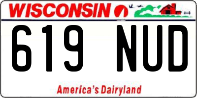 WI license plate 619NUD