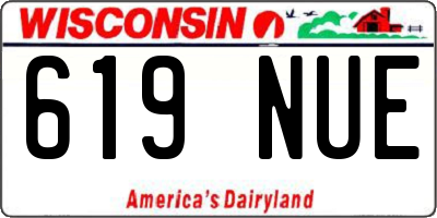 WI license plate 619NUE