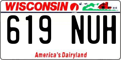WI license plate 619NUH