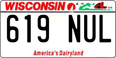 WI license plate 619NUL