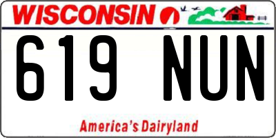 WI license plate 619NUN