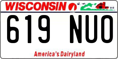 WI license plate 619NUO