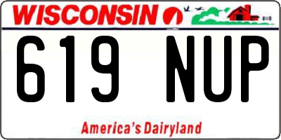 WI license plate 619NUP
