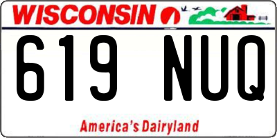 WI license plate 619NUQ