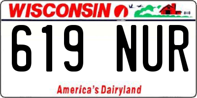 WI license plate 619NUR