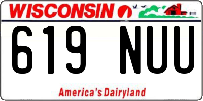 WI license plate 619NUU
