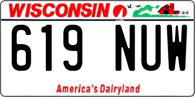 WI license plate 619NUW