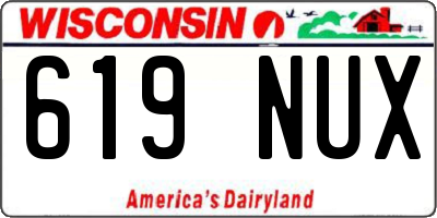 WI license plate 619NUX