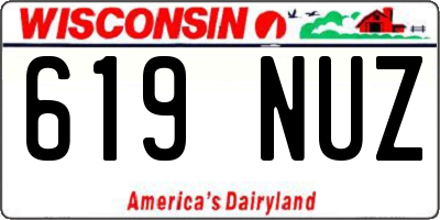WI license plate 619NUZ