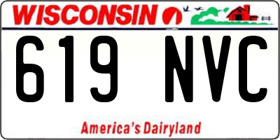 WI license plate 619NVC
