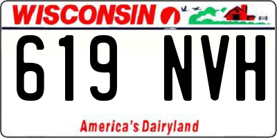 WI license plate 619NVH