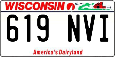 WI license plate 619NVI