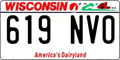 WI license plate 619NVO