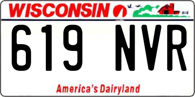 WI license plate 619NVR