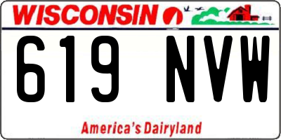 WI license plate 619NVW
