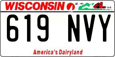 WI license plate 619NVY