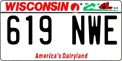 WI license plate 619NWE