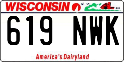 WI license plate 619NWK