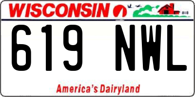 WI license plate 619NWL