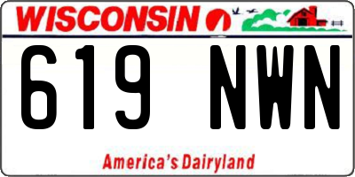 WI license plate 619NWN