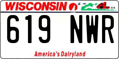 WI license plate 619NWR