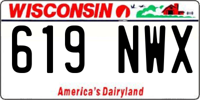 WI license plate 619NWX