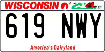 WI license plate 619NWY