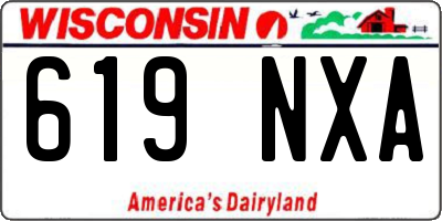 WI license plate 619NXA