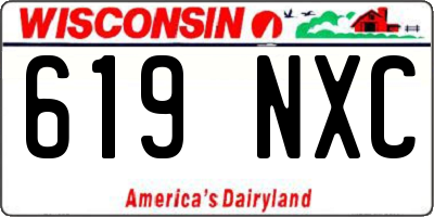 WI license plate 619NXC
