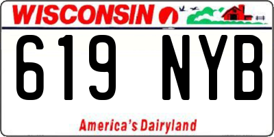 WI license plate 619NYB