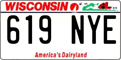 WI license plate 619NYE