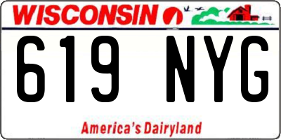 WI license plate 619NYG
