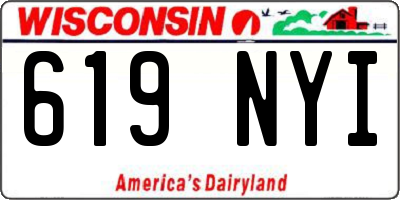 WI license plate 619NYI
