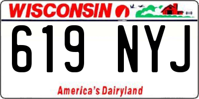WI license plate 619NYJ
