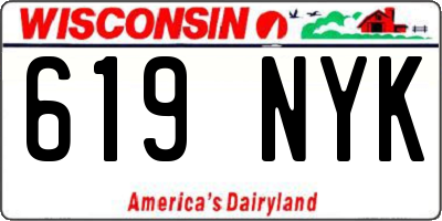 WI license plate 619NYK