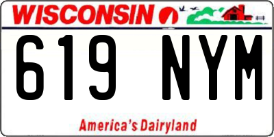 WI license plate 619NYM