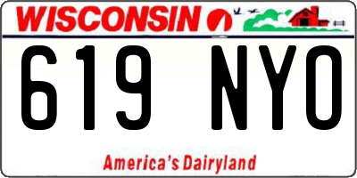 WI license plate 619NYO