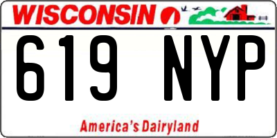 WI license plate 619NYP