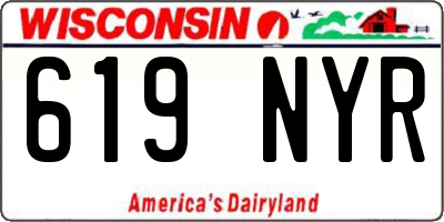 WI license plate 619NYR