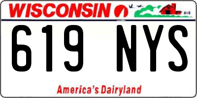 WI license plate 619NYS