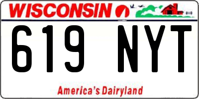 WI license plate 619NYT