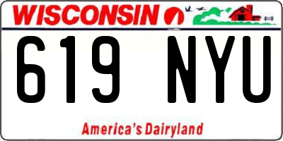WI license plate 619NYU