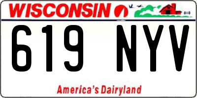 WI license plate 619NYV