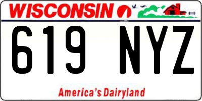 WI license plate 619NYZ