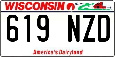 WI license plate 619NZD