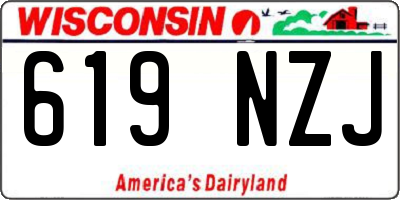 WI license plate 619NZJ