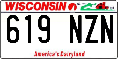 WI license plate 619NZN