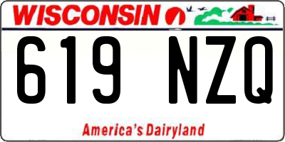 WI license plate 619NZQ